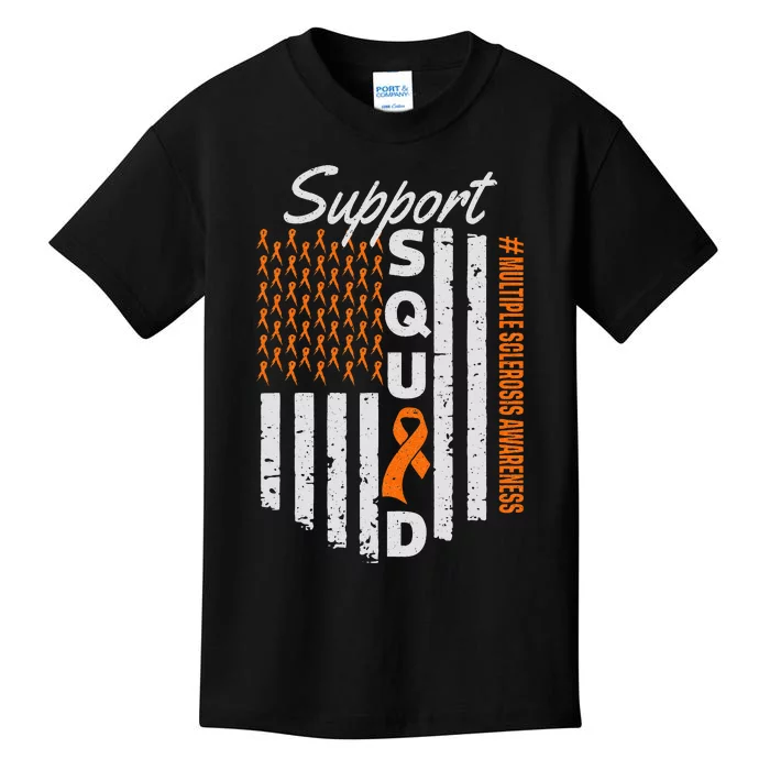 Support Squad Multiple Sclerosis Awareness Ms Awareness Kids T-Shirt