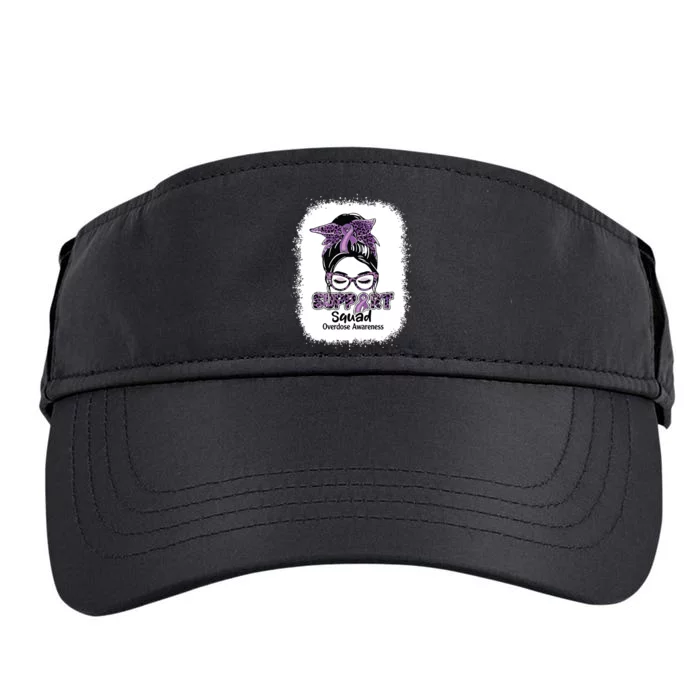 Support Squad Messy Bun Purple Ribbon Overdose Awareness Adult Drive Performance Visor