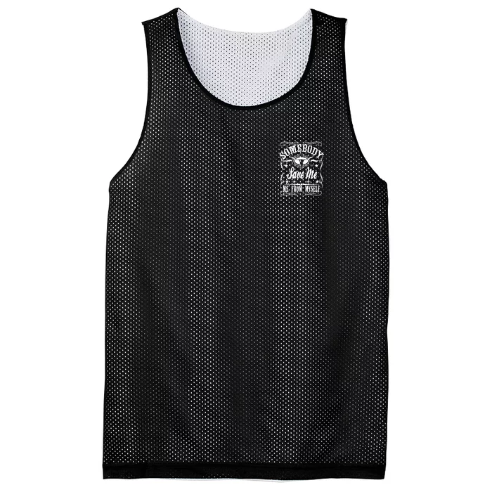 Somebody Save Me From Myself Country Music Front & Back Front & Back Mesh Reversible Basketball Jersey Tank