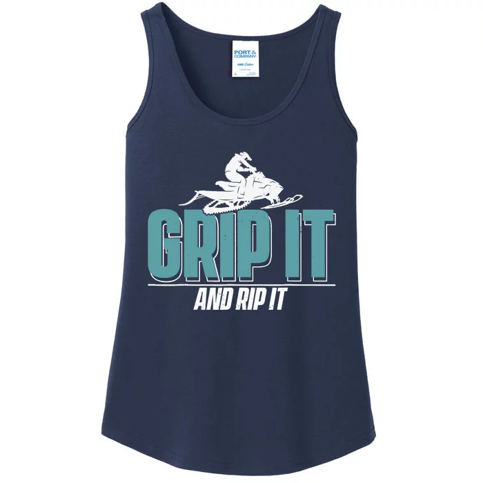 Snowmobiling Snow Machine Snowmobile - Grip It and Rip It Ladies Essential Tank