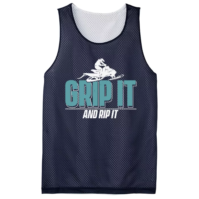 Snowmobiling Snow Machine Snowmobile - Grip It and Rip It Mesh Reversible Basketball Jersey Tank