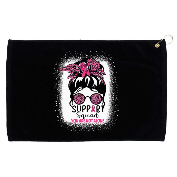 Support Squad Messy Bun Pink Warrior Breast Cancer Awareness Grommeted Golf Towel