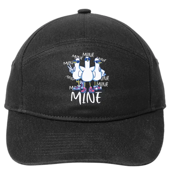 Seagull Saying Mine Funny Pigeon Retro Ocean Life 7-Panel Snapback Hat