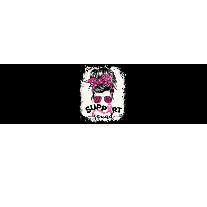 Support Squad Messy Bun Breast Cancer Awareness Pink Warrior Bumper Sticker