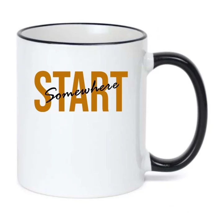 Start Somewhere Motivation Quote Black Color Changing Mug