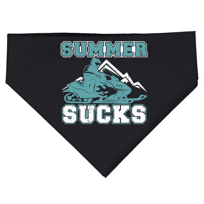 Snowmobiling Snow Machine Snowmobile - Summer Sucks USA-Made Doggie Bandana