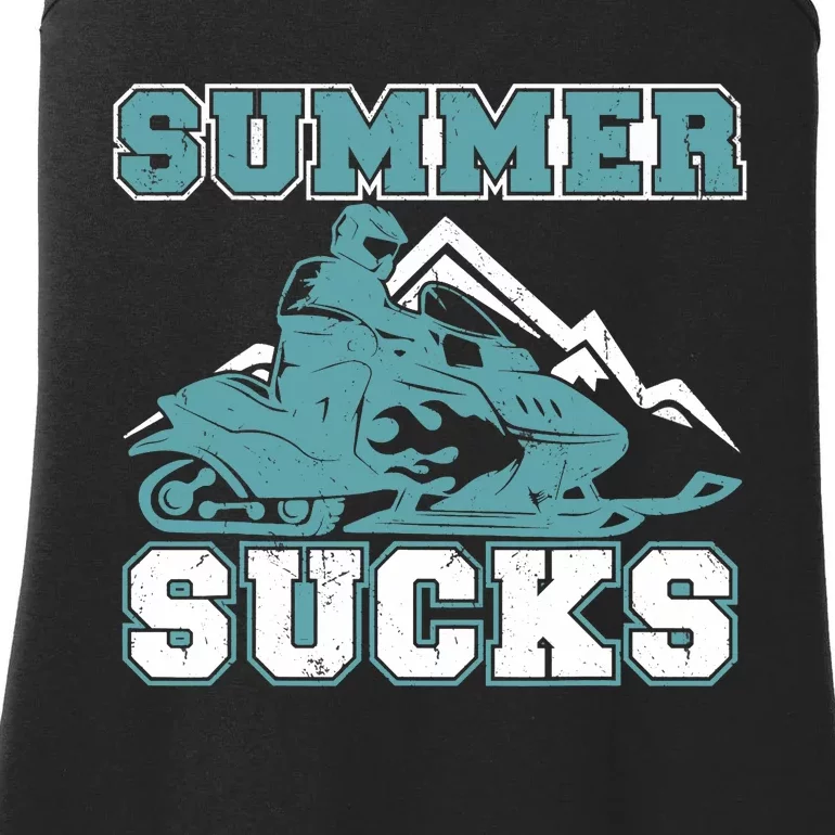 Snowmobiling Snow Machine Snowmobile - Summer Sucks Ladies Essential Tank