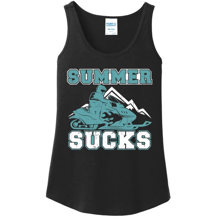 Snowmobiling Snow Machine Snowmobile - Summer Sucks Ladies Essential Tank