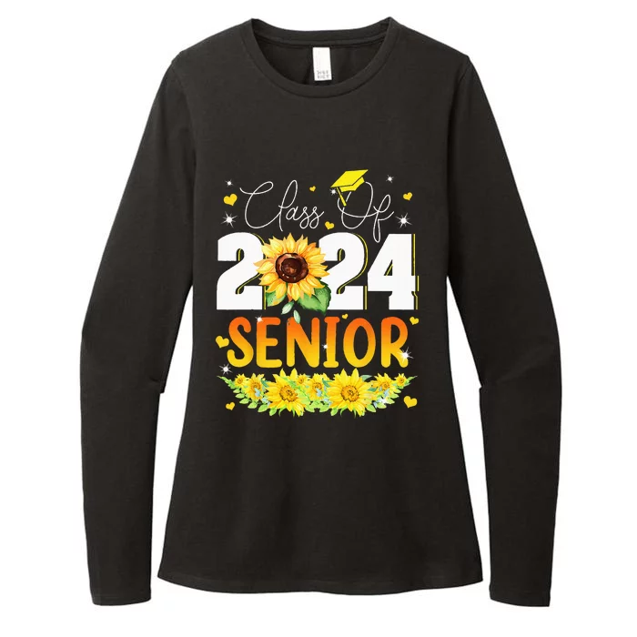 Sunflower Senior Mom 24 Graduation Senior Class Of 2024 Womens CVC Long Sleeve Shirt