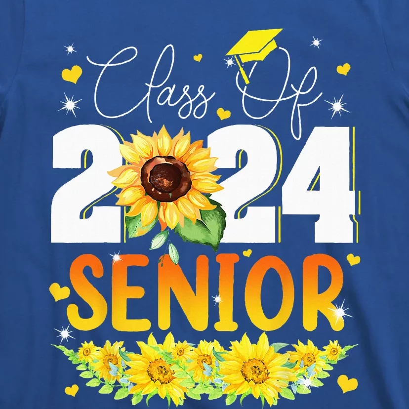 Sunflower Senior Mom 24 Graduation Senior Class Of 2024 T-Shirt