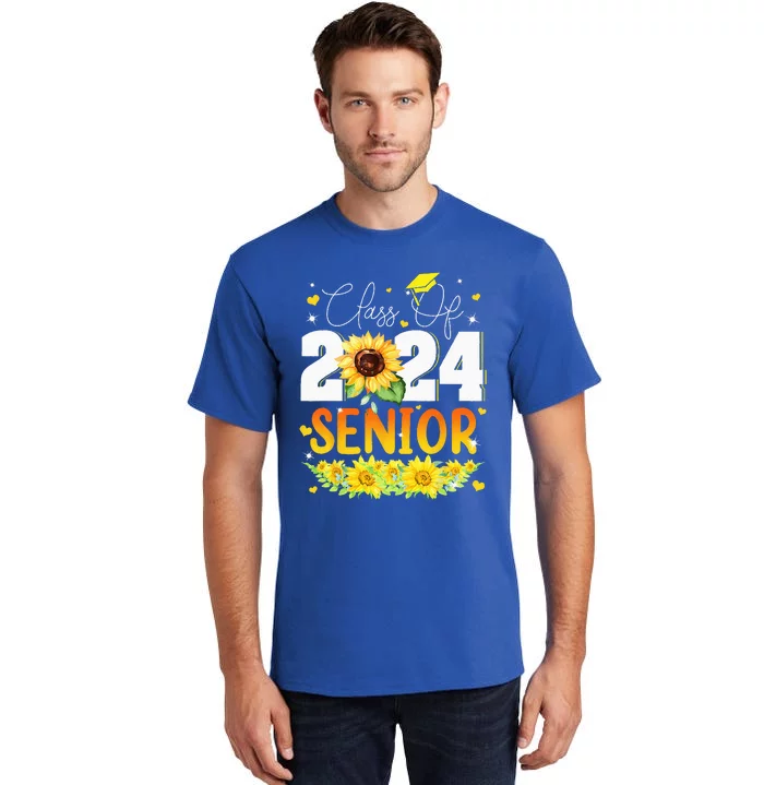 Sunflower Senior Mom 24 Graduation Senior Class Of 2024 Tall T-Shirt