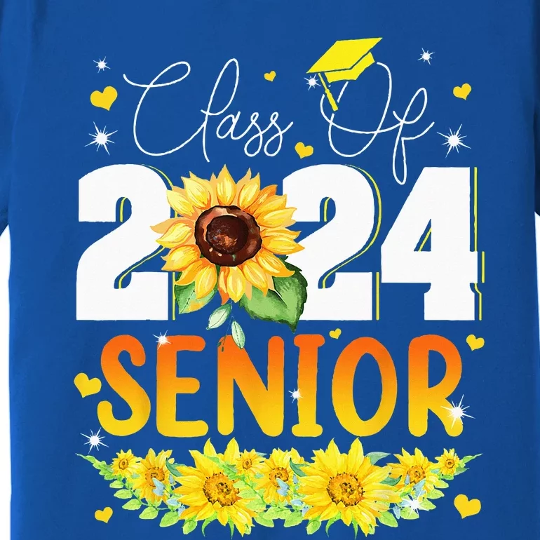 Sunflower Senior Mom 24 Graduation Senior Class Of 2024 Premium T-Shirt