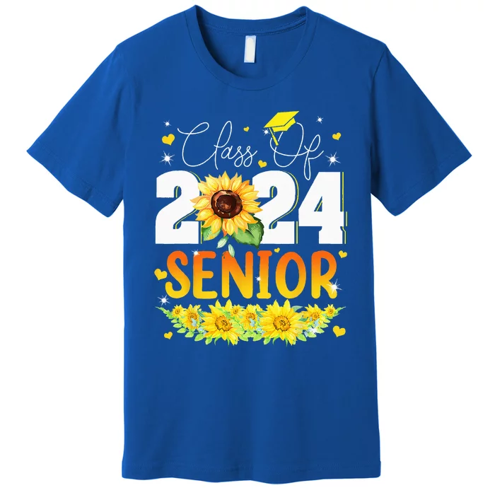 Sunflower Senior Mom 24 Graduation Senior Class Of 2024 Premium T-Shirt