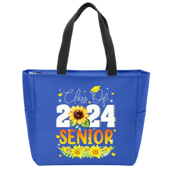 Sunflower Senior Mom 24 Graduation Senior Class Of 2024 Zip Tote Bag