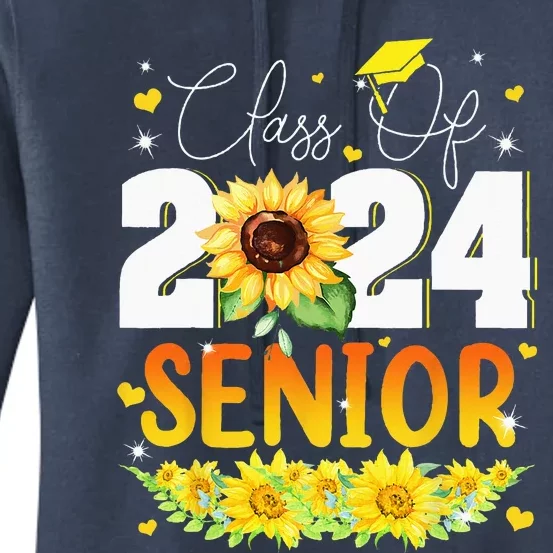 Sunflower Senior Mom 24 Graduation Senior Class Of 2024 Women's Pullover Hoodie