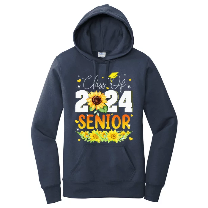 Sunflower Senior Mom 24 Graduation Senior Class Of 2024 Women's Pullover Hoodie