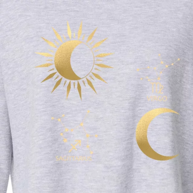 Sagittarius Sunvirgo Moon Zodiac Great Gift Cropped Pullover Crew