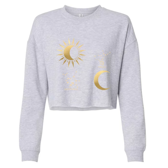 Sagittarius Sunvirgo Moon Zodiac Great Gift Cropped Pullover Crew