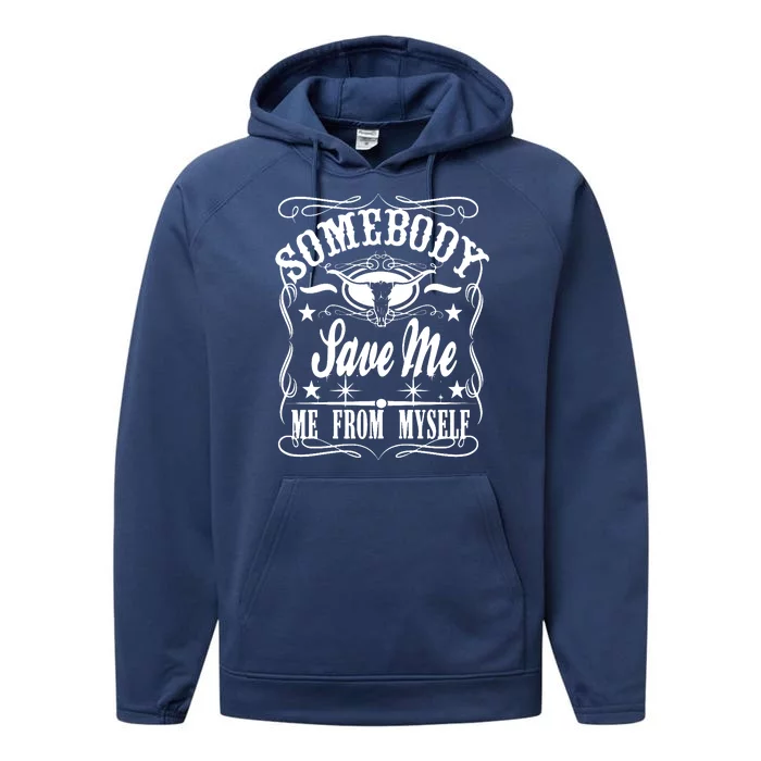 Somebody Save Me From Myself Country Music Performance Fleece Hoodie