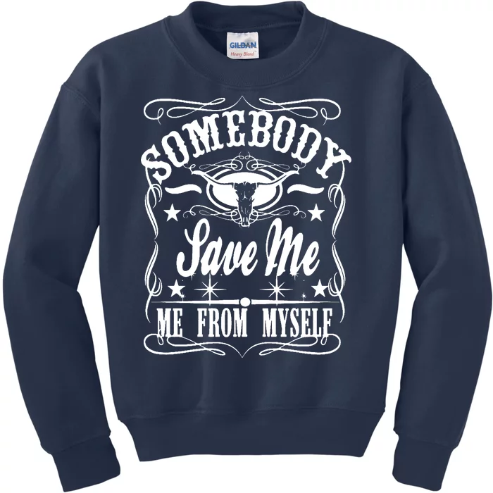 Somebody Save Me From Myself Country Music Kids Sweatshirt