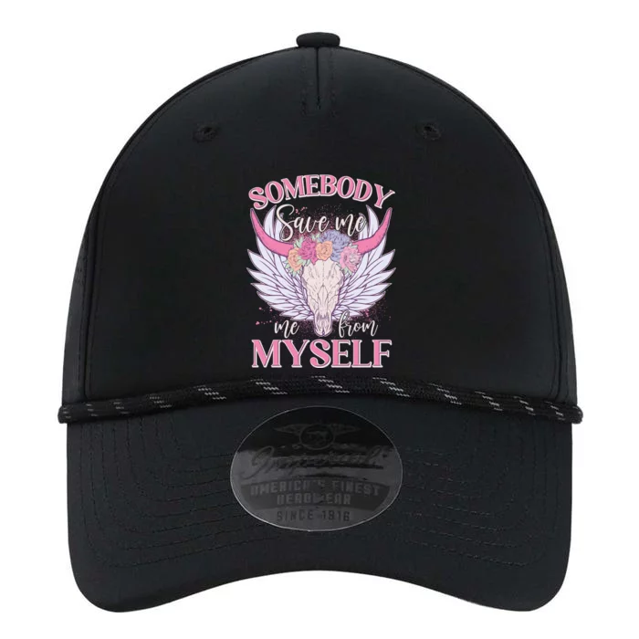 Somebody Save Me Me From Myself Vintage Boho Cow Skull Performance The Dyno Cap