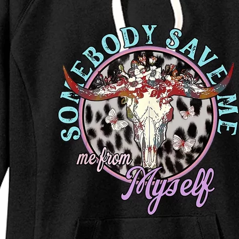 Somebody Save Me Country Music Retro Cowgirl Tees Women's Fleece Hoodie