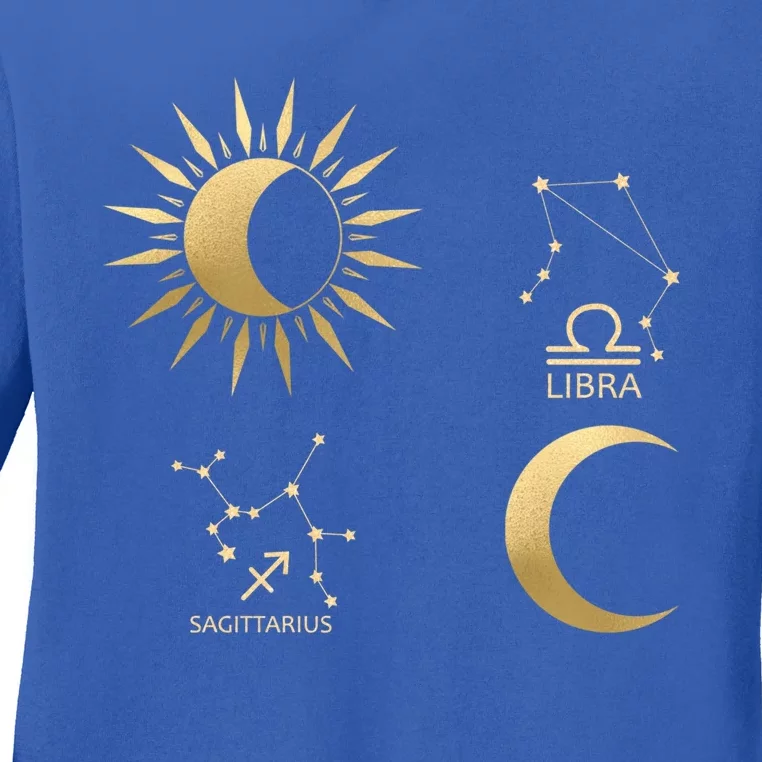 Sagittarius Sunlibra Moon Zodiac Cool Gift Ladies Long Sleeve Shirt