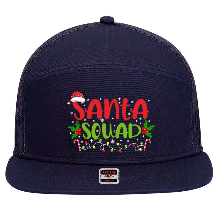 Santa Squad Matching Christmas Group Family Friends Cool Gift 7 Panel Mesh Trucker Snapback Hat