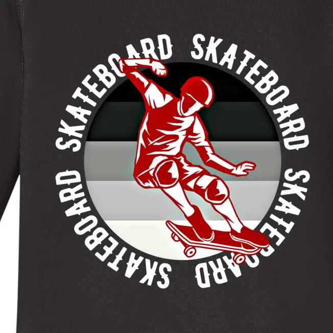 Skateboarding Skateboard Meaningful Gift Baby Long Sleeve Bodysuit