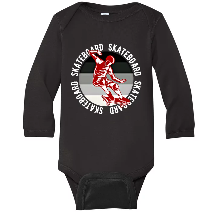 Skateboarding Skateboard Meaningful Gift Baby Long Sleeve Bodysuit