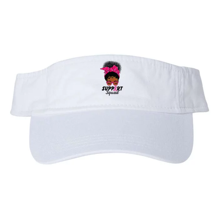 Support Squad Messy Bun Pink Warrior Breast Cancer Awareness Valucap Bio-Washed Visor