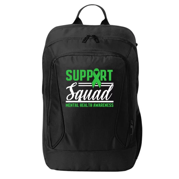 Support Squad Mental Health Awareness Lime Green Ribbon City Backpack