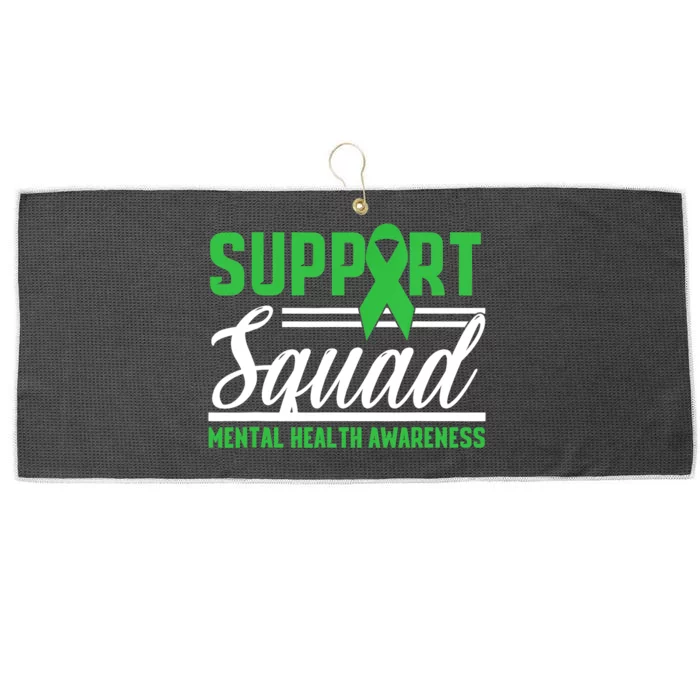 Support Squad Mental Health Awareness Lime Green Ribbon Large Microfiber Waffle Golf Towel