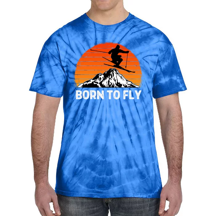 Snow Ski Mountain Skier Downhill Skiing Trip Ski Lover Gift Tie-Dye T-Shirt