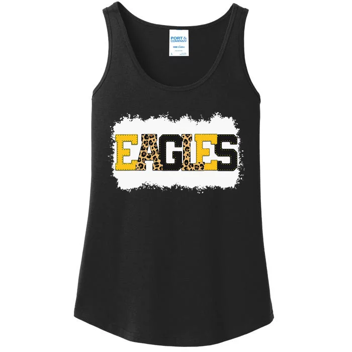 School Spirit Mascot Eagles Leopard Print Teacher Ladies Essential Tank