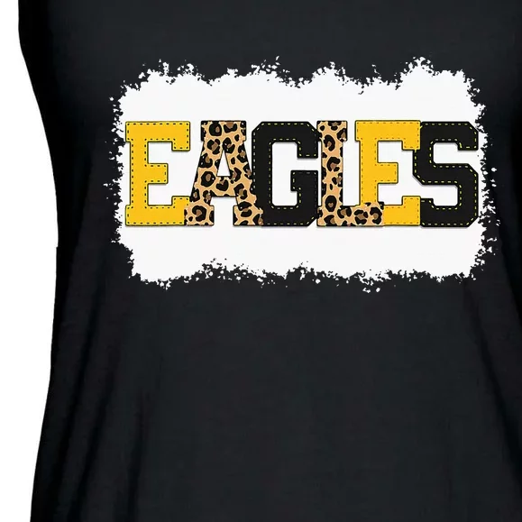 School Spirit Mascot Eagles Leopard Print Teacher Ladies Essential Flowy Tank