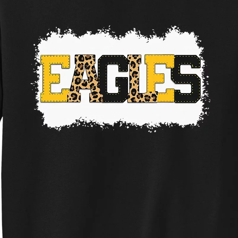 School Spirit Mascot Eagles Leopard Print Teacher Tall Sweatshirt