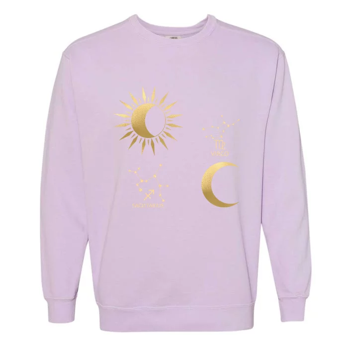 Sagittarius Sunvirgo Moon Zodiac Great Gift Garment-Dyed Sweatshirt