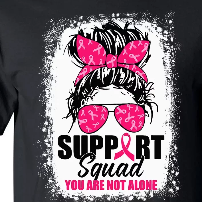 Support Squad Messy Bun Warrior Breast Cancer Awareness Tall T-Shirt