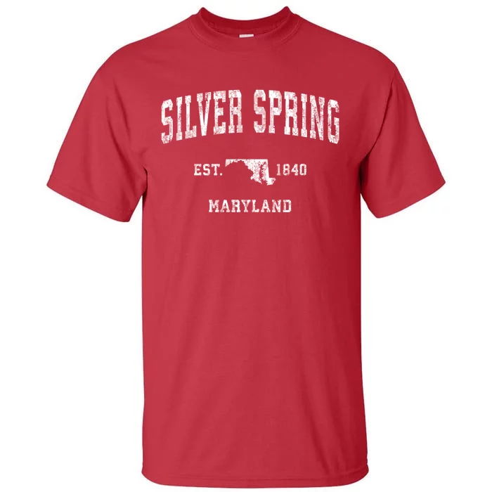 Silver Spring Maryland Md Vintage Athletic Sports Design Sweatshirt Tall T-Shirt