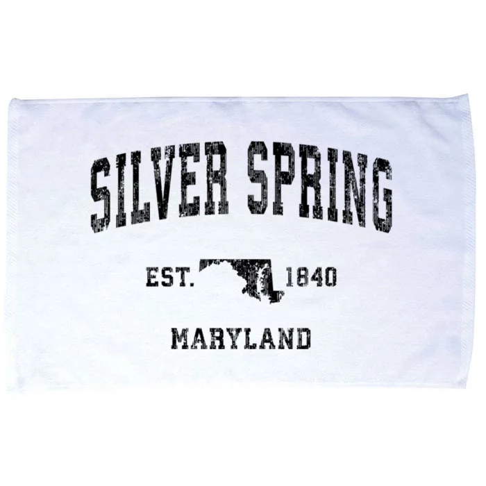 Silver Spring Maryland Md Vintage Athletic Sports Design Sweatshirt Microfiber Hand Towel