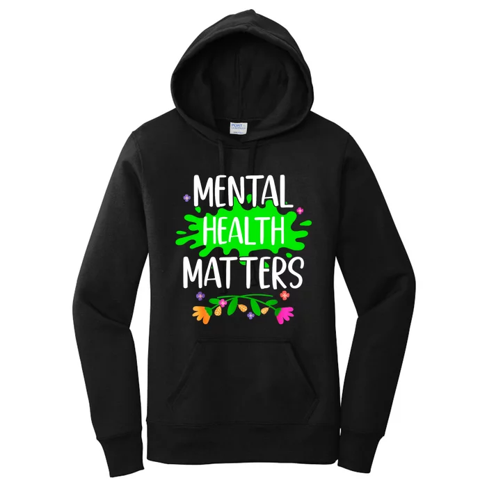 Support Squad Mental Health Awareness Lime Green Ribbon Women's Pullover Hoodie