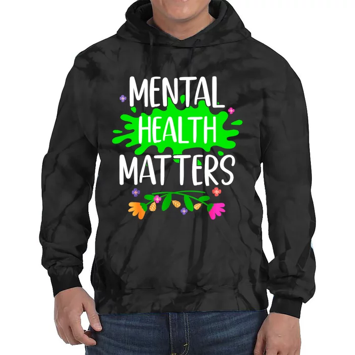 Support Squad Mental Health Awareness Lime Green Ribbon Tie Dye Hoodie