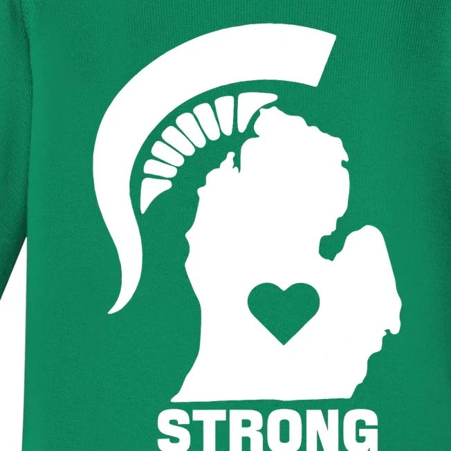 SPARTAN STRONG MSU ST Patricks Day Baby Long Sleeve Bodysuit