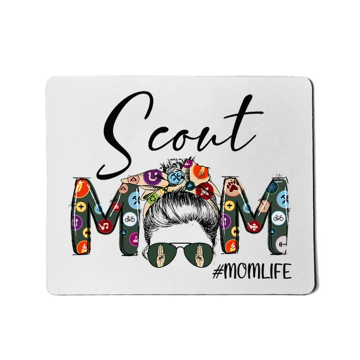 Scouting Scout Mom Life Messy Bun Hair Mother's Day Mousepad