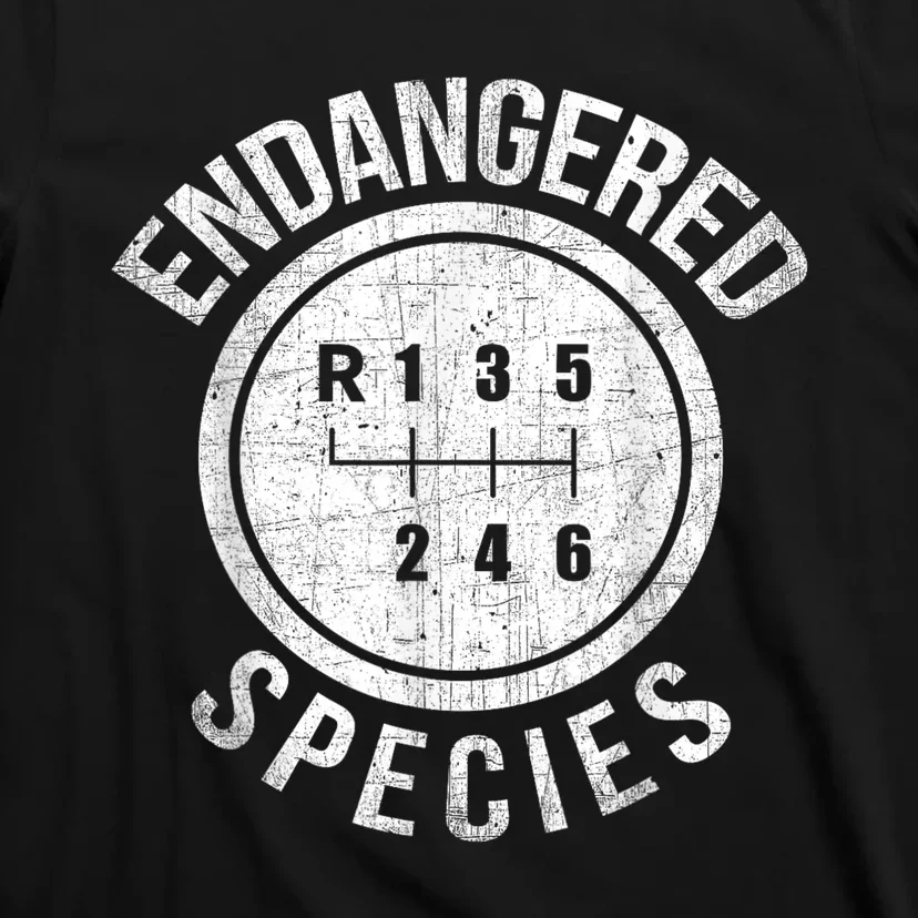 Stick Shift Manual Endangered Species Funny Car Racing T-Shirt