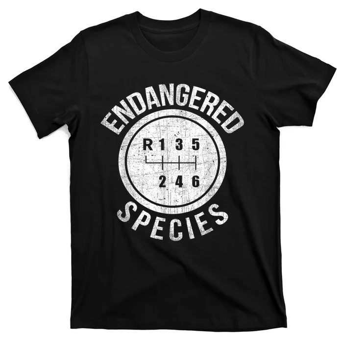 Stick Shift Manual Endangered Species Funny Car Racing T-Shirt