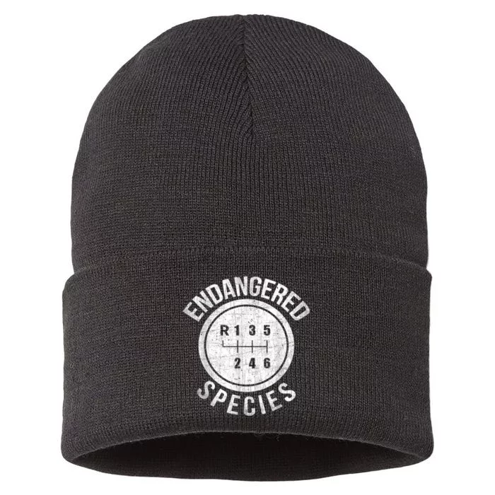 Stick Shift Manual Endangered Species Funny Car Racing Sustainable Knit Beanie