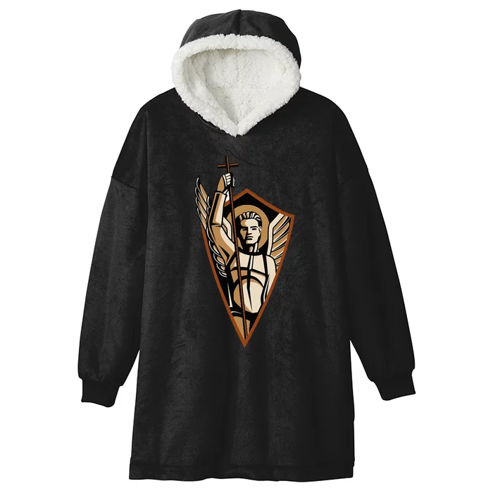 St Saint Michael the Archangel Catholic Angel Warrior Hooded Wearable Blanket