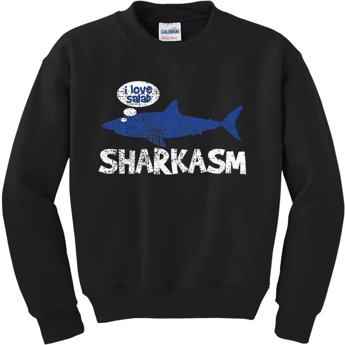 Shark Sharkasm Marine Biology Funny Kids Sweatshirt